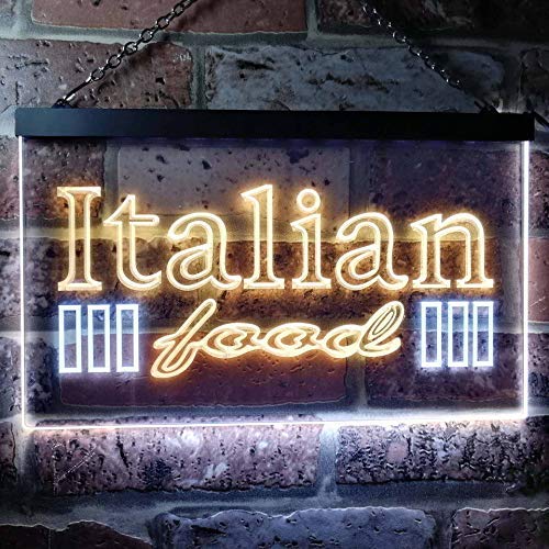 Restaurant Italian Food Dual LED Neon Light Sign